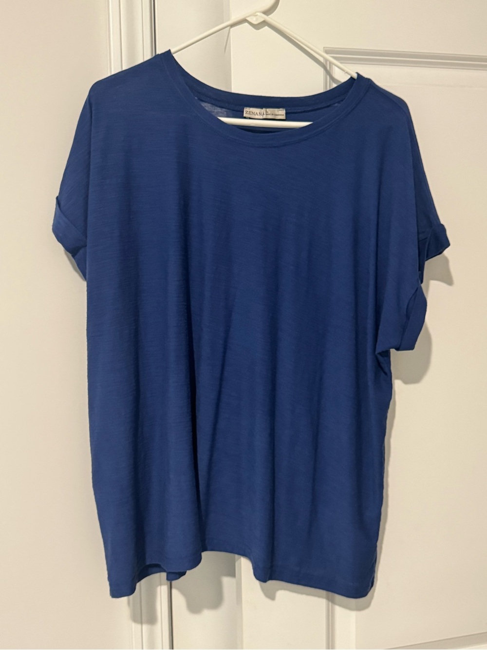 Zenana Outfitters Short Sleeve Crewneck Tee in Royal Blue